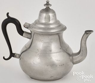 Beverley, Massachusetts pewter teapot, ca. 1850