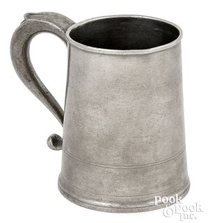 Philadelphia pewter quart mug, ca. 1825