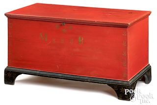 Soap Hollow painted pine blanket chest, mid 19th c