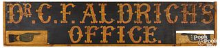 Painted pine double sided trade sign, 19th c.