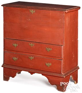 New England painted pine mule chest, ca. 1800