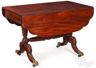 New York Classical mahogany drop-leaf sofa table