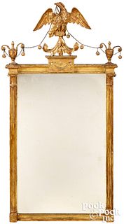 New York Federal giltwood looking glass