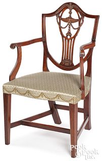 Federal mahogany shield-back armchair