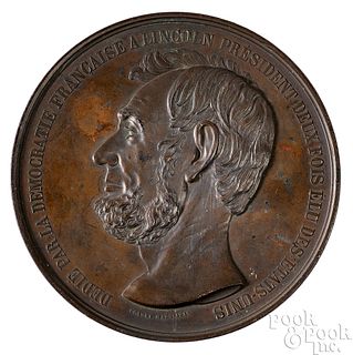 1865 French tribute medal to Abraham Lincoln
