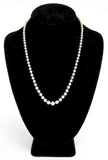 Strand of Cultured Pearls with Enameled 14K Clasp