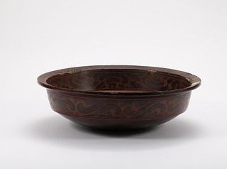 A Han Dynasty Lacquerware Bowl with Wooden Base