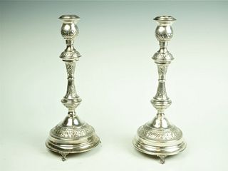 English Victorian Pair of Candle Sticks c1970