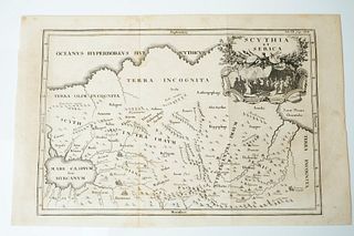 Engraved map, v. Cellarius, "Scythia et Serica". Russia Asian part1701-1706, ancient geography by Christoph Cellarius