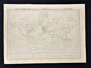 1846 From 'Black's General, Atlas',Ancient world temperature map