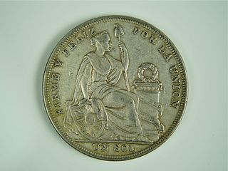 Peru 1924 Silver 1 sol