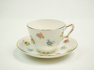 Vintage Crown Staffordshire Tea Cup and Saucer 