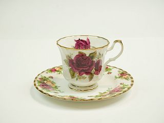Queen's Pink Cabbage Rose Tea Cup & Saucer 