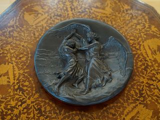 Rhodes Studios Fused Bronze Plate Treasures of Doré Bible Jacob And The Angel 3D