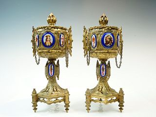 French 19th Century Neo Gothic-Style Gilt Bronze Reliquary Chalices