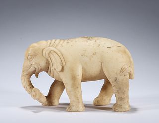 A rare Tang Dynasty Han white jade carving of an elephant