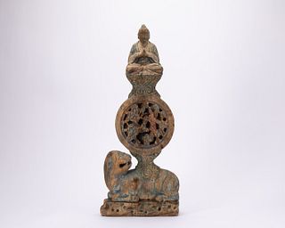 A Song Dynasty Carved Wooden Ritual Object