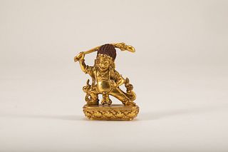 A  Gilt Bronze Figure of Manjushri-Qing Dynasty