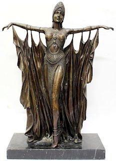 After Chiparus - Patinated Bronze Belly Dancer
