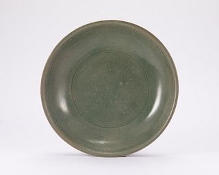 A green glazed plate - Song Dynasty.