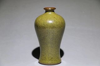 A tea dust glazed porcelain vase