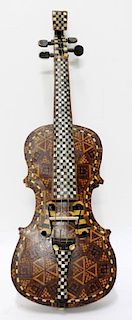 Antique Marquetry & Mother-of-Pearl-Inlaid Violin