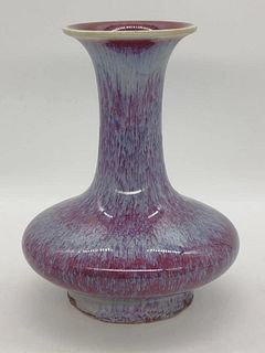 A Flambe-Glazed Bottle Vase-Qing Dynasty