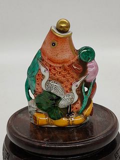 Figural Fish Form Chinese Snuff Bottle