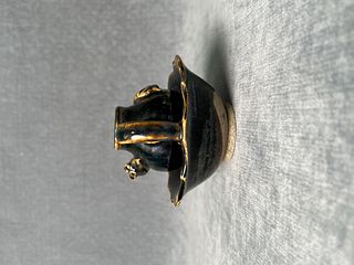 An Archaic Black-Glazed Oil Lamp -Ming Dynasty