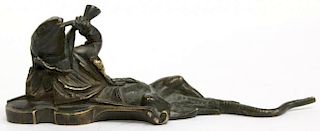 Bronze Sculpture Of Recumbent Salamander