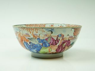Rare 18th Century Chinese Export Porcelain Punch Bowl 