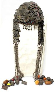 North African Tribal Coin-Covered Headdress
