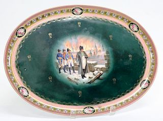 French Porcelain Serving Tray Depicting Napoleon