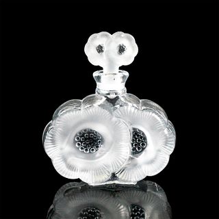 Vintage Glass Act Studio Art Deco Perfume Bottle, Poppies