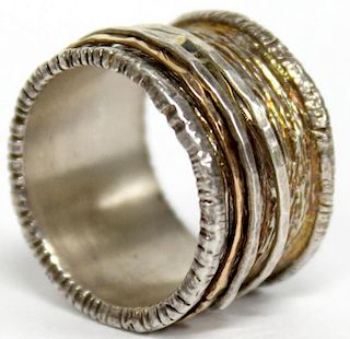 Sterling Silver & 14K Gold Ring