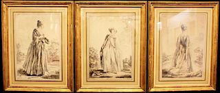After Antoine Watteau (French 1684-1721)-3 Prints