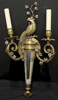Maison Bagues-Inspired Gilt & Crystal Wall Sconce