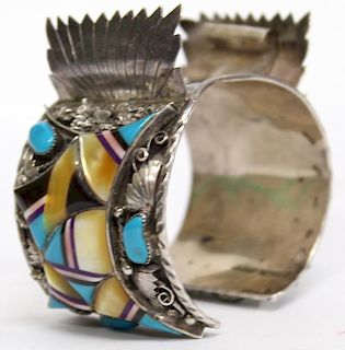 Zuni Indian Sterling Silver Watch Cuff