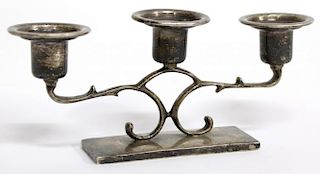 Mexican Sterling 3-Light Candle Holder