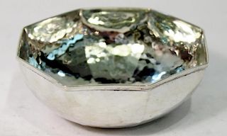 Small Greek Sterling Silver Octagonal Bowl