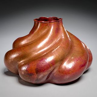 Abdon Punzo Angel, hammered copper vase