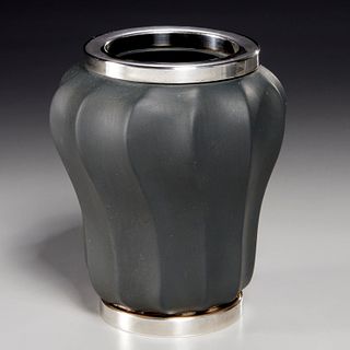 Bulgari silver-mounted porcelain vase