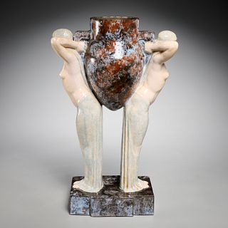 Pierre Lenoir (after), Art Deco faience vase
