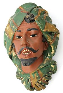 Cast & Painted Head of a Tribesman, 1950s