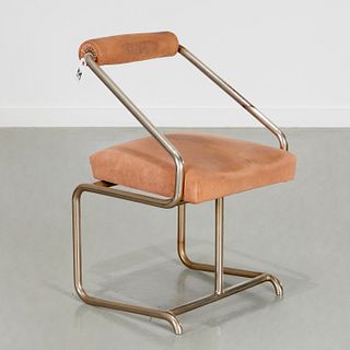 Rene Herbst (circle) nickeled steel chair