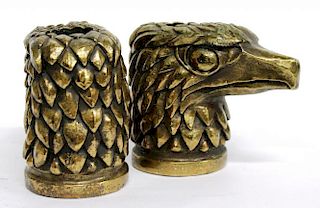 Pair of Brass Metal Eagle Head Candle Holders