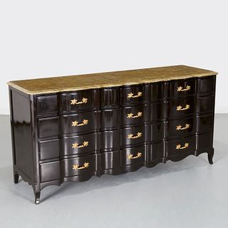 Louis XVI style black lacquer dresser
