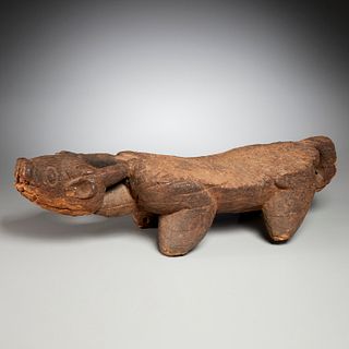 Bamileke Peoples, zoomorphic stool, ex-Wright