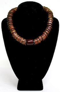 Woman's Chunky Red Stone Necklace