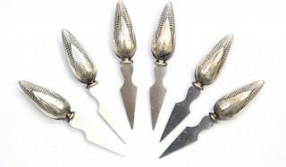 Set of 6 Sterling Silver Corn Holders